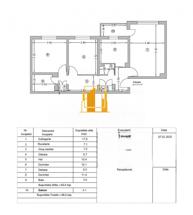 Apartament cu 3 camere zona Frații Golești