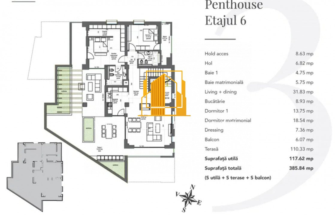 PENTHOUSE LUX CENTRUL CIVIC, BRAȘOV – COMISION 0%