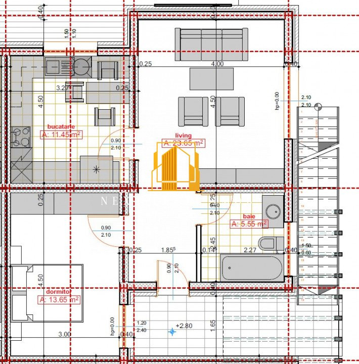 APARTAMENT CU GRĂDINĂ & LOC DE PARCARE –  54 mp