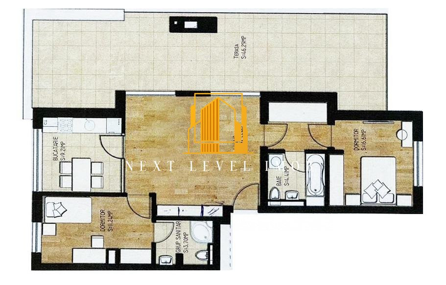PENTHOUSE CU TERASĂ 46 MP – TRACTORUL, BRAȘOV, COMISION 0%