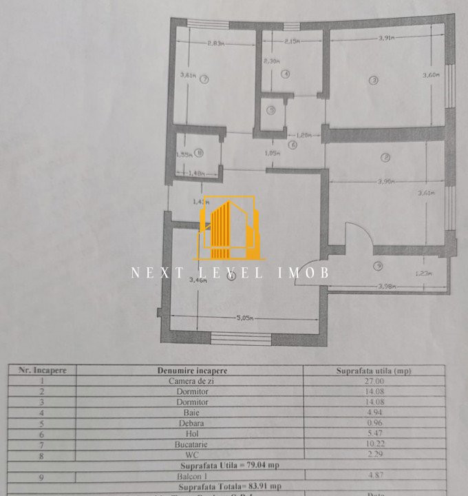 Apartament de vânzare – 3 camere, Găvana, Pitești