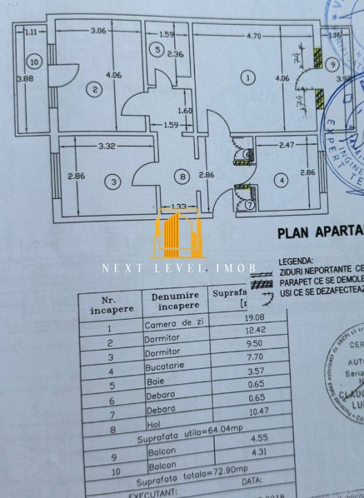 Apartament modern 3 camere de vânzare 64 mp – Banat