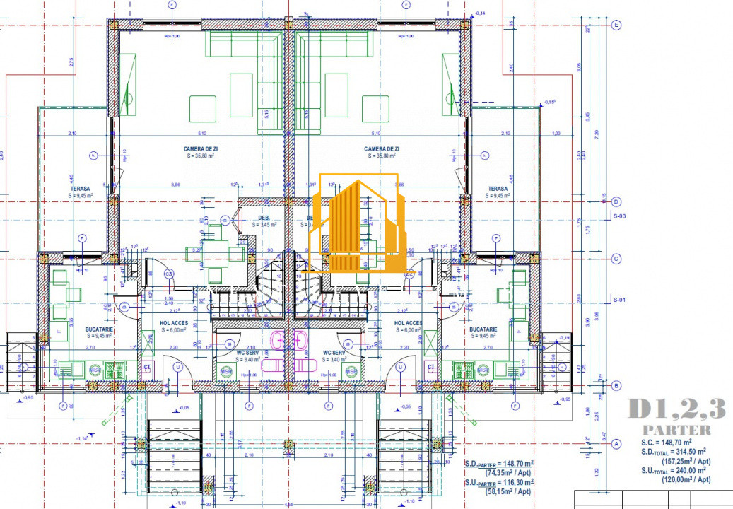 Casă duplex, 4 camere – Cartier Brătieni, Ștefănești