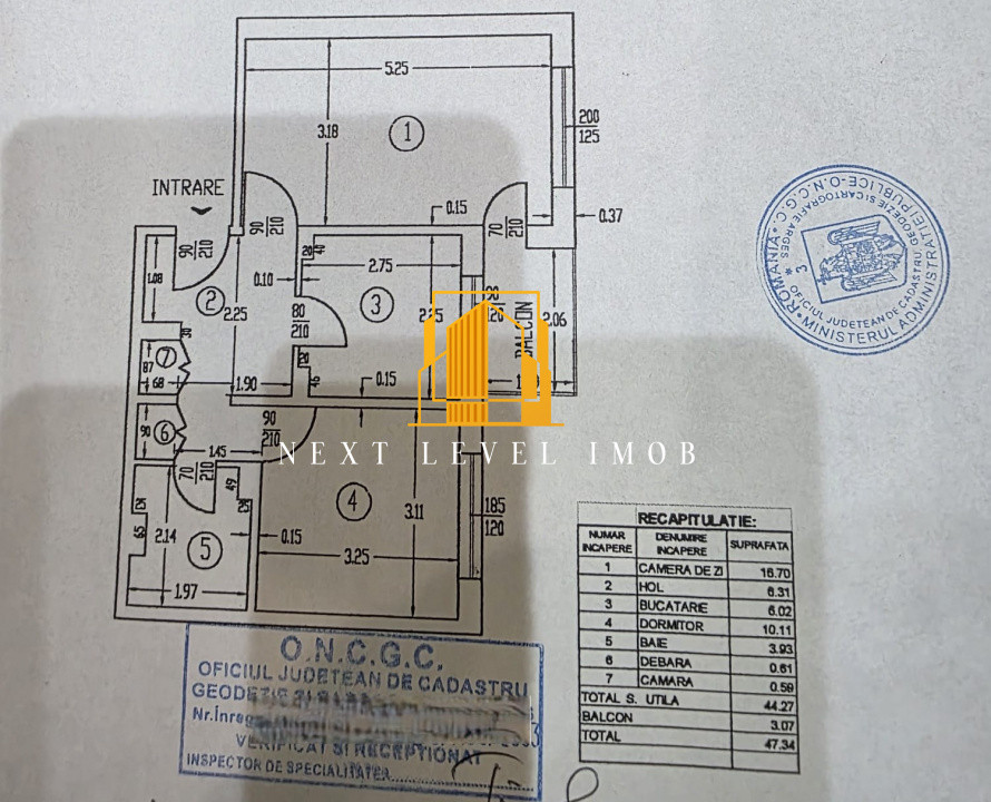 Apartament 2 camere, decomandat, etaj 1 - Exercițiu