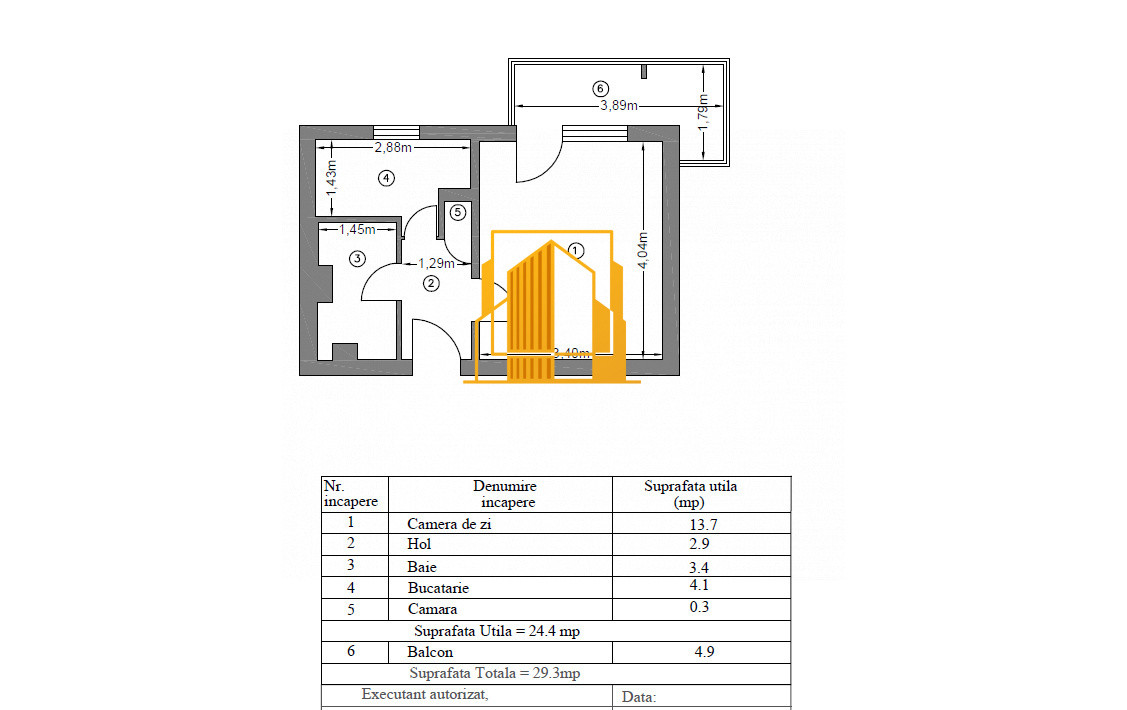 Garsonieră decomandată Exercițiu