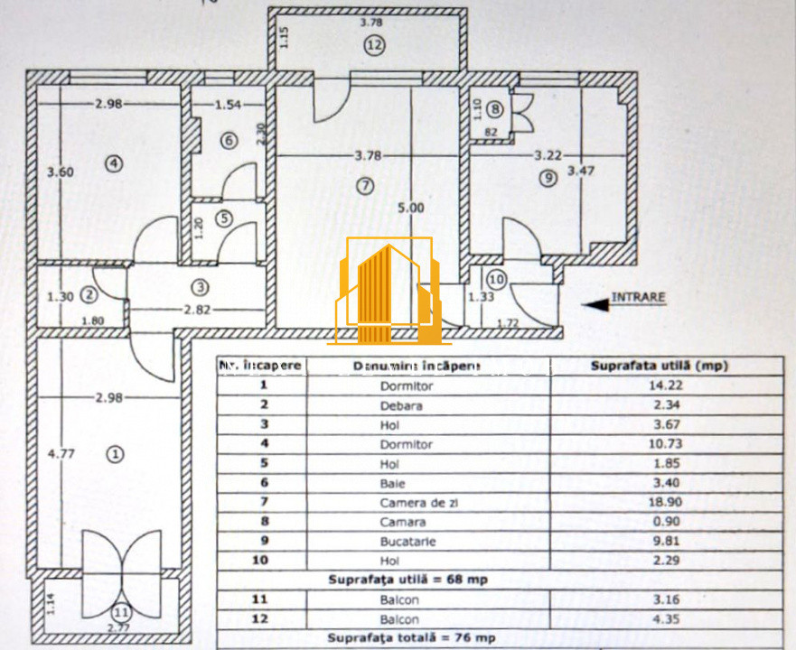 Apartament de 3 camere Trivale - Complex I