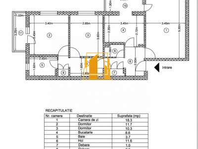 Apartament 3 camere decomandat, 2 balcoane, Exercițiu – Pitești